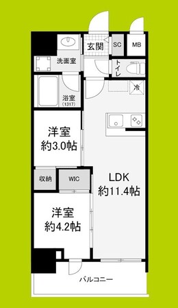 セレニテフラン梅田の物件間取画像